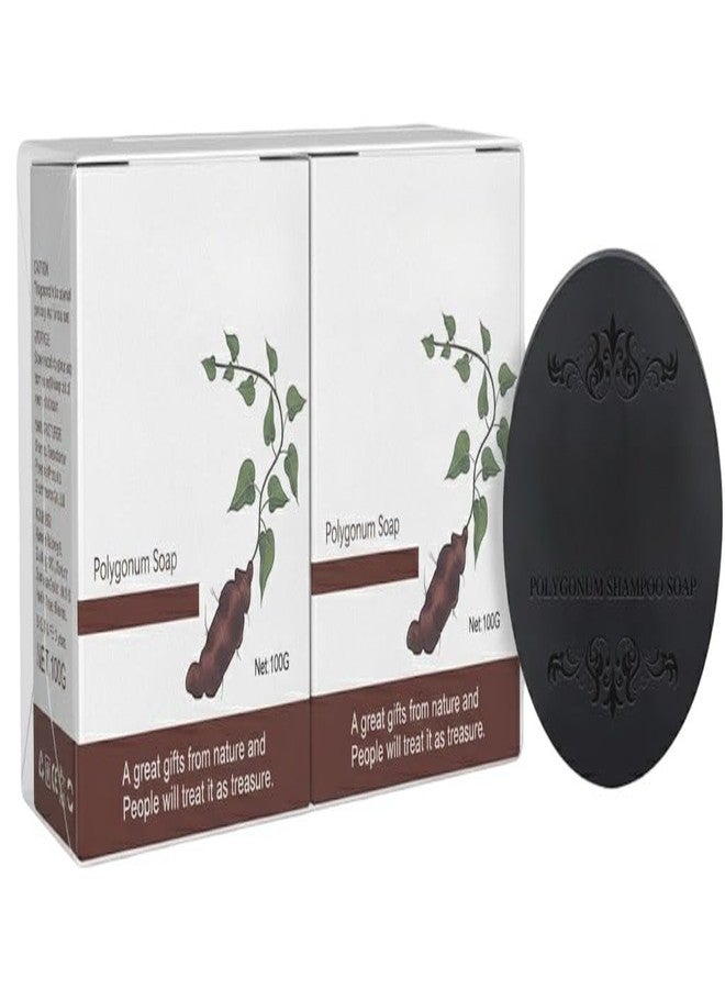 SYLVERA Polygonum Multiflorum Shampoo Bar - Anti-Gray Hair & Blackening Shampoo Stick - Promotes Hair Growth, Guards Against Hair Loss - Moisturizes & Repairs Damaged Natural Essence Hair Soap - Sulfate-Free, Suitable (2) - Image 1