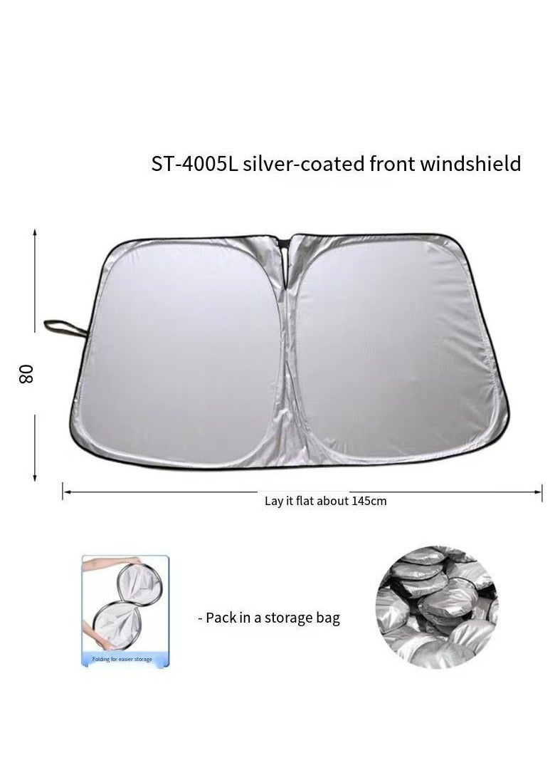 Generic Car sunshade, front windshield sunshade, summer heat insulation sunshade, window curtain, car sunshade umbrella (4005L coated with silver cloth) - Image 2