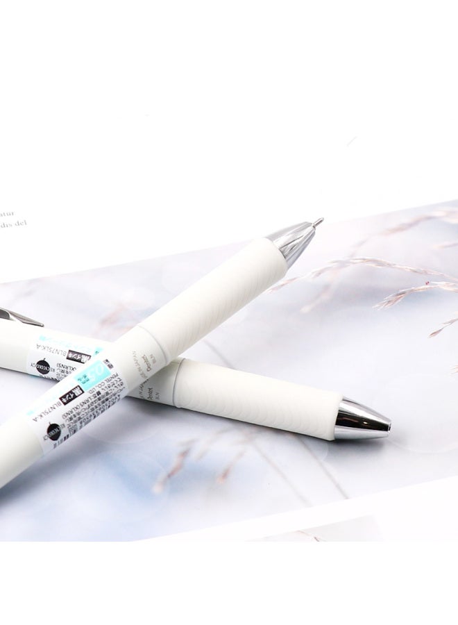 Pentel Bln75L Click Retractable Gel Pen 0.5Mm High-End Business Student Quick-Drying Water-Based Pen Office Supplies Stationery White Barrel Green Pattern Black Ink 2-Pack - Image 4