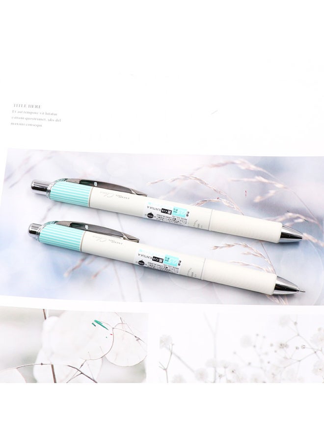 Pentel Bln75L Click Retractable Gel Pen 0.5Mm High-End Business Student Quick-Drying Water-Based Pen Office Supplies Stationery White Barrel Green Pattern Black Ink 2-Pack - Image 3