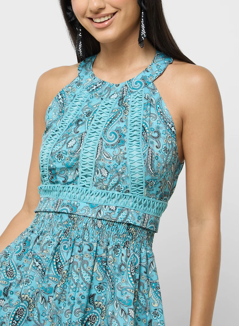 ELLA Paisley Halter Maxi Dress