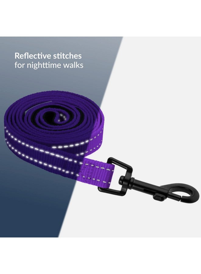 CollarDirect Nylon Dog Leash 5ft for Daily Outdoor Walking Running Training Heavy Duty Reflective Pet Leashes for Large, Medium & Small Dogs (Purple, Large) - Image 2