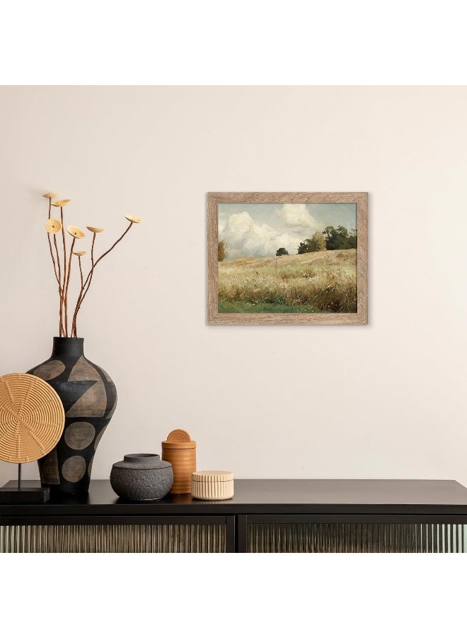 HoozGee Gustaf Rydberg 'Grain Fields' Framed Canvas Wall Art - Vintage Swedish Landscape Painting Reproduction, Rustic Farmhouse Decor with Wood Frame (11"x14" FRAME) - Image 3