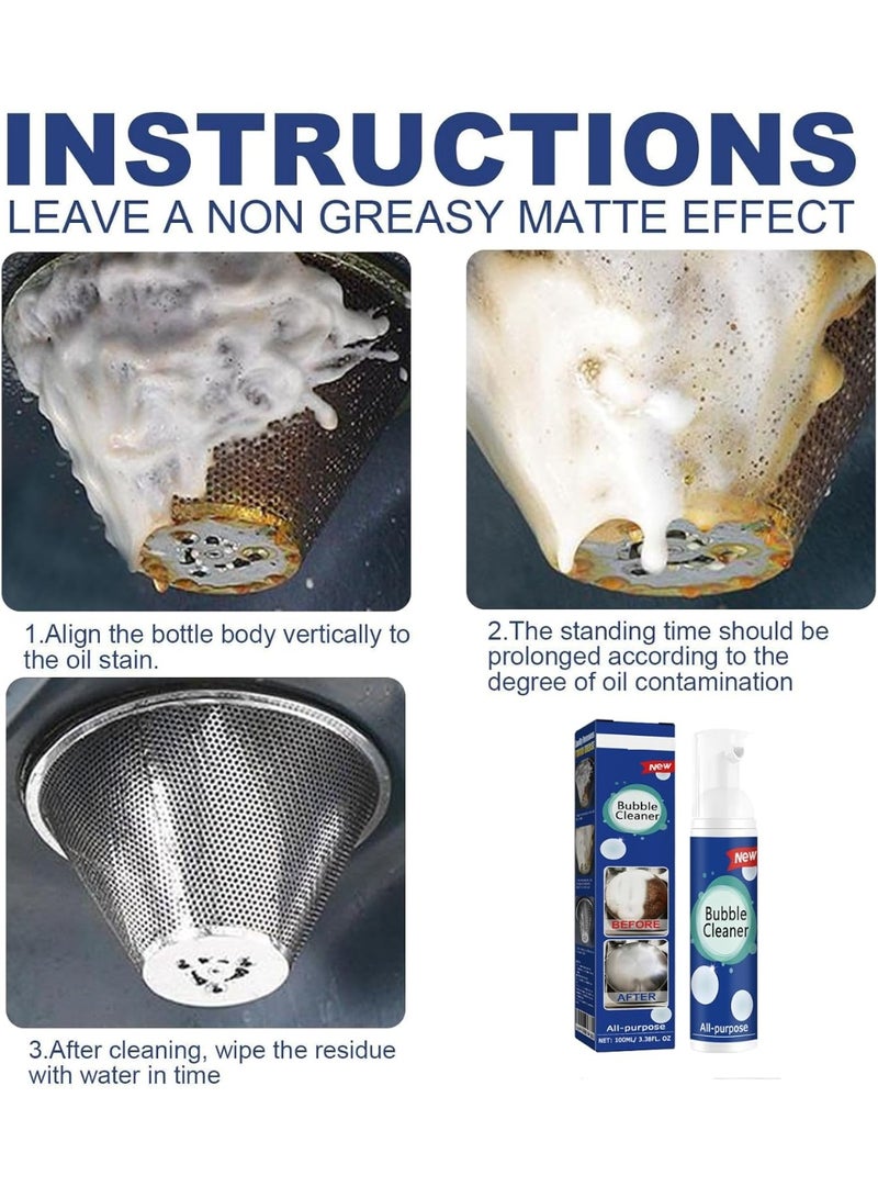 JUE-FISH Powerful Foam Cleaner Spray - Deep Fat Fryer, Kitchen, BBQ, Drain Stain Remover - Heavy Duty Degreaser - All Purpose - 100ml - Image 3