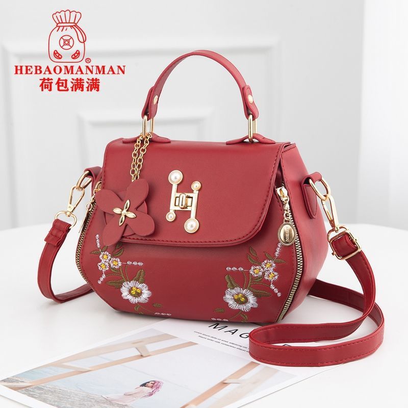 Women'S Bag Women'S 2022 New All-Match Middle-Aged Mother'S Bag Embroidered Shoulder Crossbody Handbag For Women - Image 1