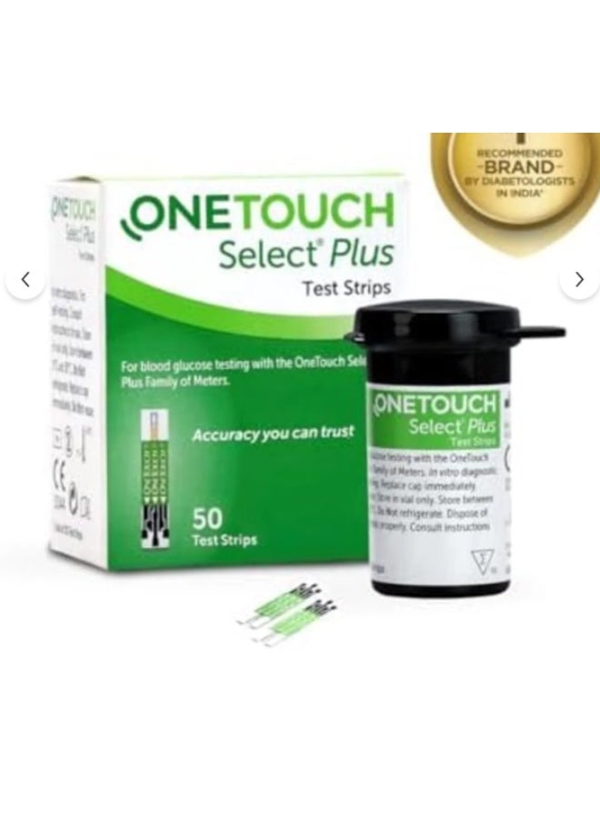 ONETOUCH Select Plus Blood Glucose Test Strips Pack of 50 - Image 1