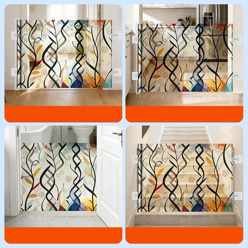 Dog Gate for Stairs,Retractable Puppy Safety Fence,Small Pet Gate Indoor | for Staircase Hallway Doorway Kitchen Bedroom Bathroom Home House Apartment - Image 5