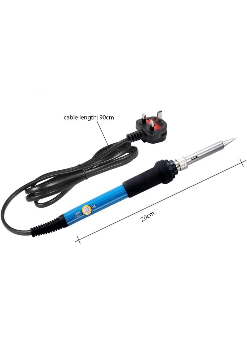 MJZ 7pcs Soldering Iron Kit,  Electric Soldering Iron 60W Adjustable Temperature Welding Iron Kit + 5 Replacement Soldering Tips Set for Welding Circuit Board Appliance Repair and Home DIY - Image 4