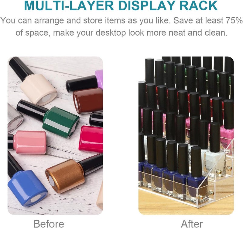 Acrylic Nail Polish Rack 4-Tier Manicure Storage Organizer Display Shelf for Salon and Home Nail Tool Holder - Image 5