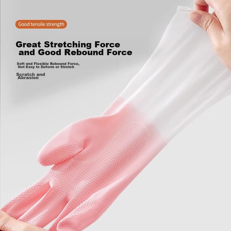 Guangduola Dishwashing Gloves, Kitchen Cleaning Gloves, Household Laundry Gloves, Durable Waterproof Non-Slip Gloves, Thin, 3 Pairs Per Pack - Image 3