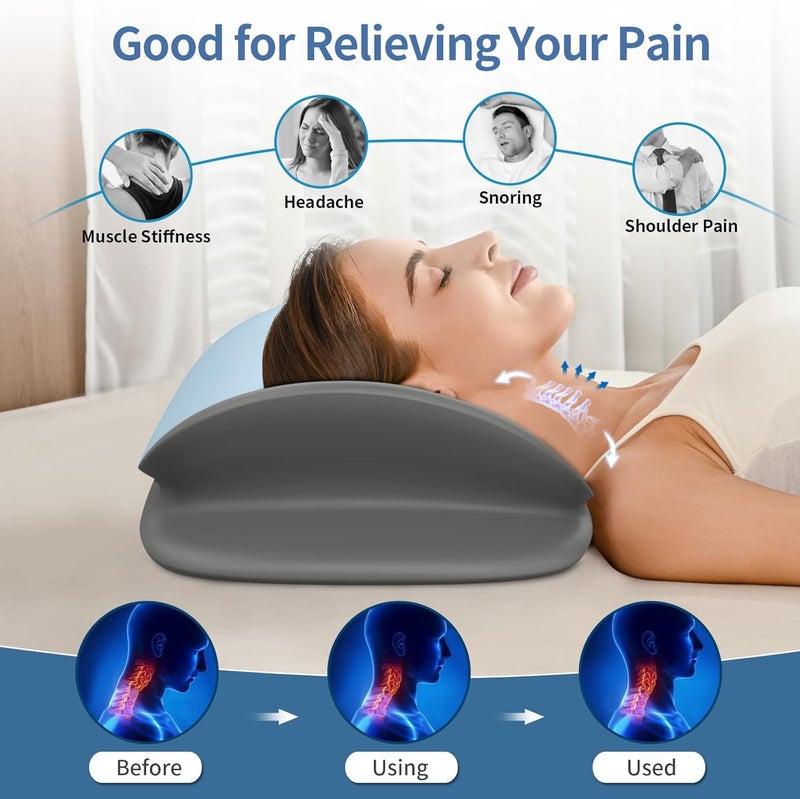 Olumoon Cervical Neck Pillow for Pain Relief - Ergonomic Memory Foam Contour Pillows for Side, Back & Stomach Sleepers, Cervical Pillow for Neck Support Sleeping with Breathable Cover - Image 2