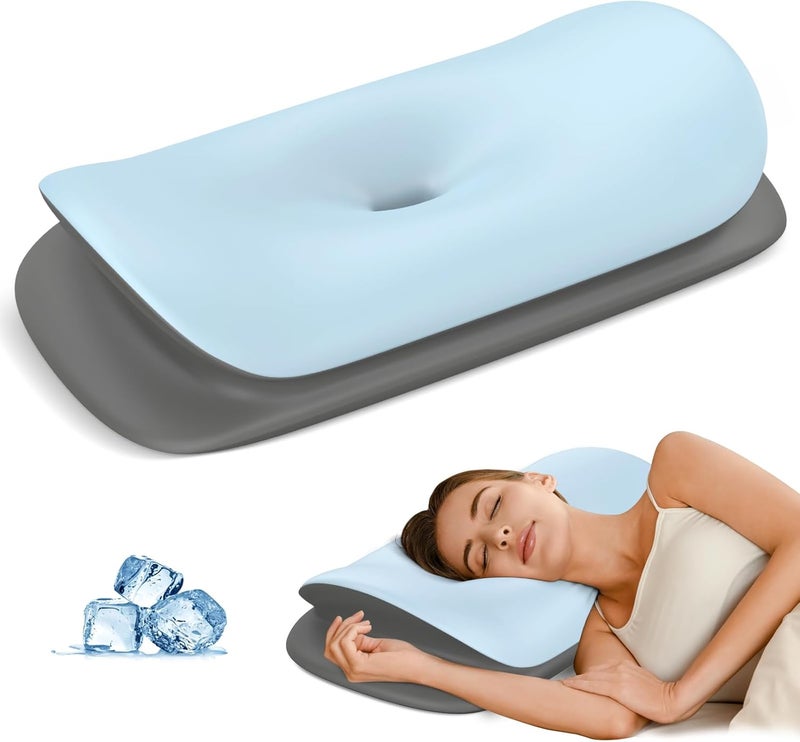 Olumoon Cervical Neck Pillow for Pain Relief - Ergonomic Memory Foam Contour Pillows for Side, Back & Stomach Sleepers, Cervical Pillow for Neck Support Sleeping with Breathable Cover - Image 1