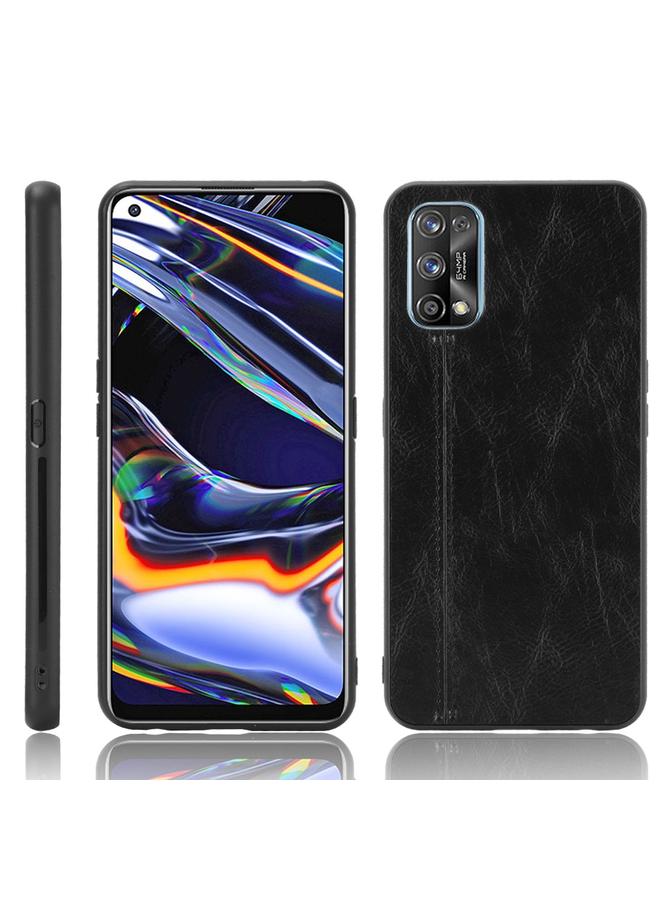 اس-توب جراب لهاتف OPPO Realme 7 Pro مقاوم للصدمات بنمط جلد البقر المخيط من مادة PC + PU + TPU - Image 1