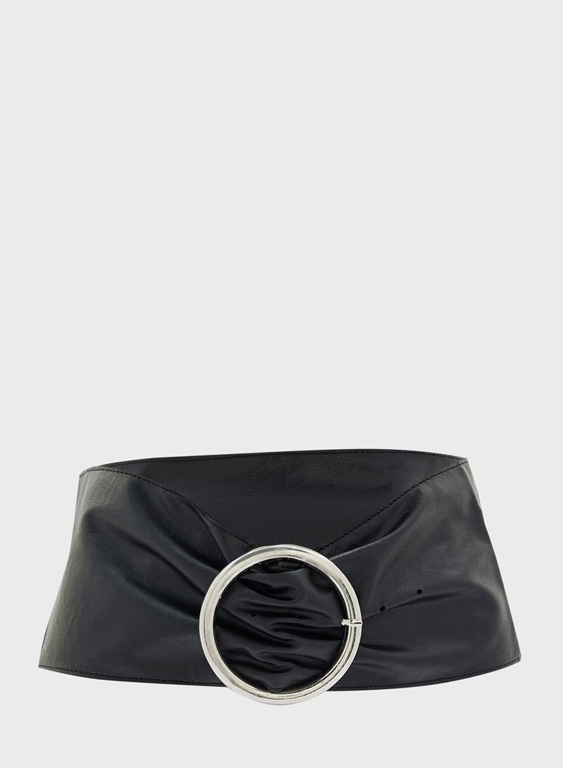 Miss Selfridge Soft Round Buckle Belt - Image 1