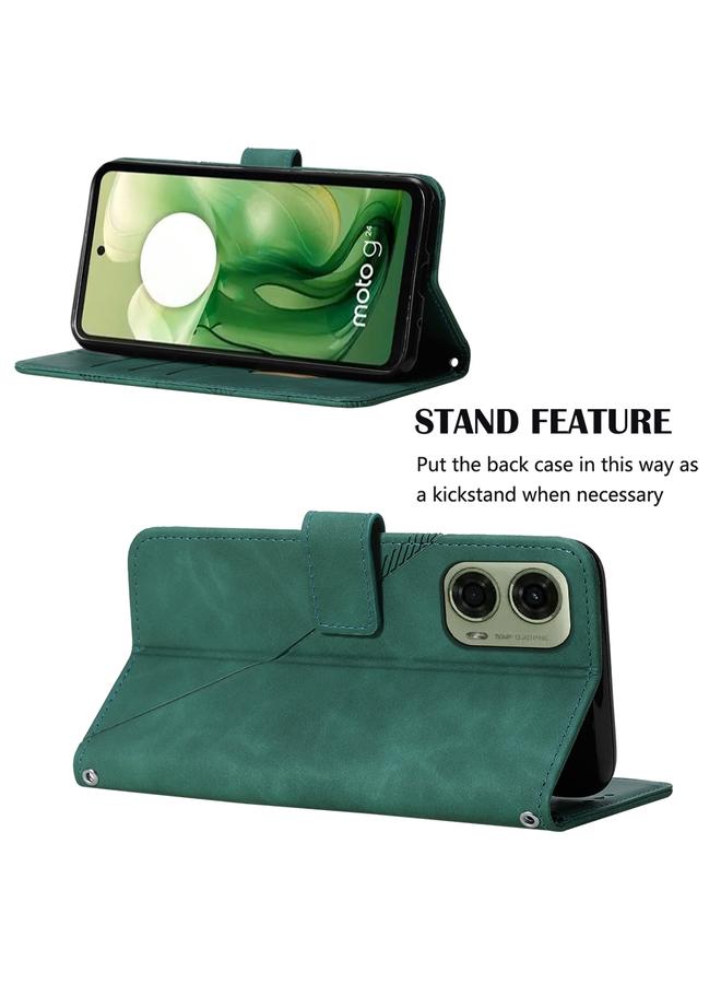 اس-توب جراب لهاتف Motorola Moto G04 4G / G24 4G جراب هاتف جلدي قابل للطي منقوش ثلاثي الأبعاد - Image 4