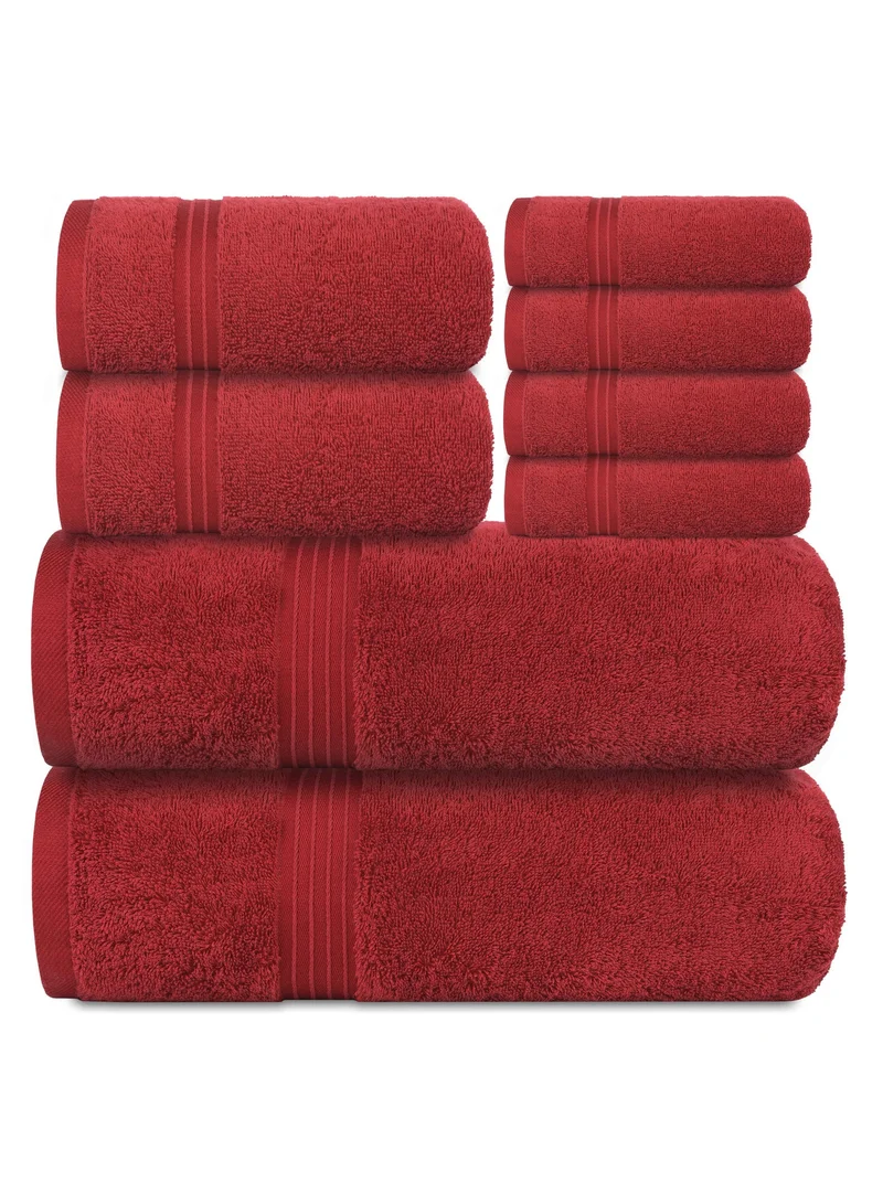 Bliss Casa Bliss Casa 8 Piece Towel Set; 2 Bath Towels, 2 Hand Towels and 4 Washcloths - 550 GSM 100% Combed Cotton Quick Dry Highly Absorbent Thick Bathroom Towels - Soft Hotel Quality for Bath and Spa