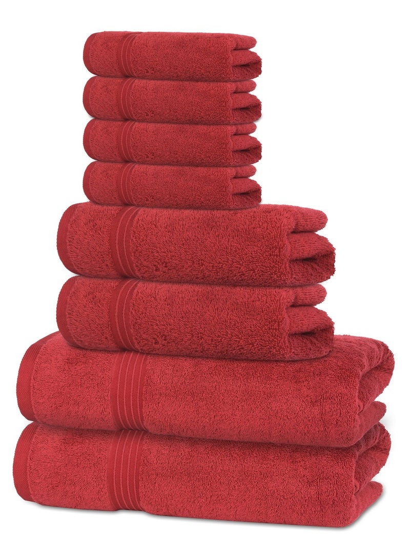 بليس كاسا مجموعة مناشف بليس كاسا مكونة من 8 قطع؛ منشفتا حمام ومنشفتا يد و4 مناشف - 550 جرام لكل متر مربع 100% قطن ممشط سريع الجفاف وفوط حمام سميكة عالية الامتصاص - جودة فندقية ناعمة للحمام والمنتجعات الصحية - Image 3