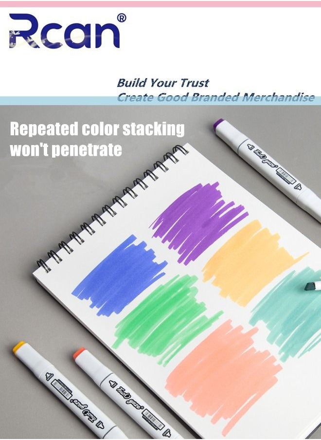 Rcan 8K Art Sketchbook Spiral Binding Perforated Thickened Marker HardCover Graffiti Drawing Book Pad Blank Notebook Acid Free Travel Diary Suitable for Beginners Art Students Children 50 Sheets  - Image 4