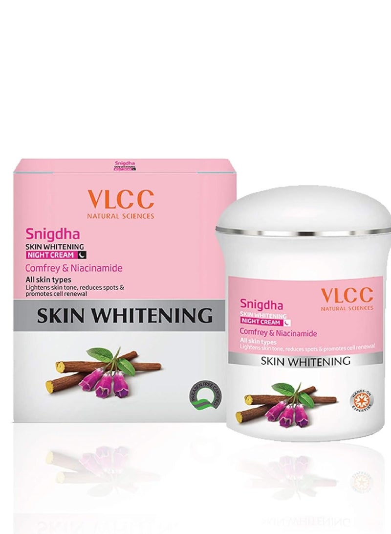 VLCC Snigdha Skin Whitening Night Cream, 50g - Image 1
