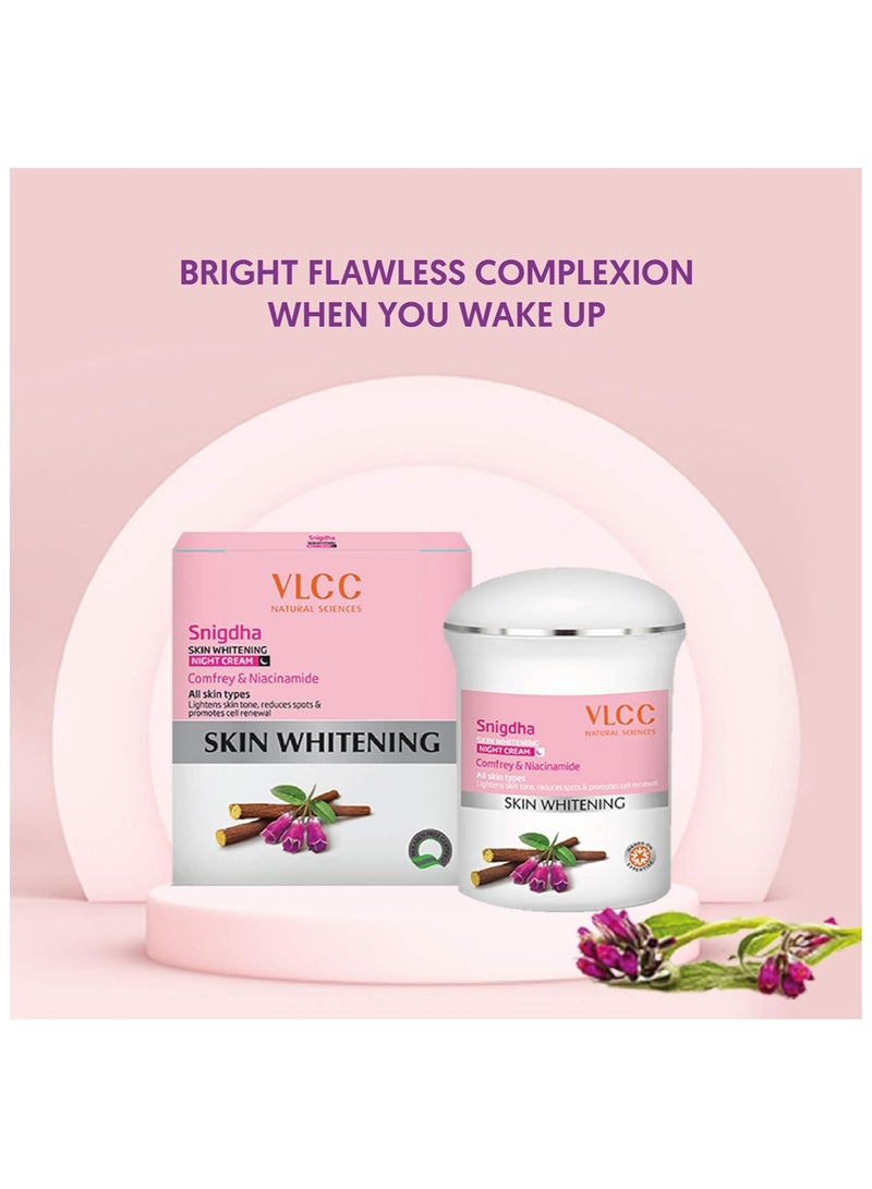 VLCC Snigdha Skin Whitening Night Cream, 50g - Image 2