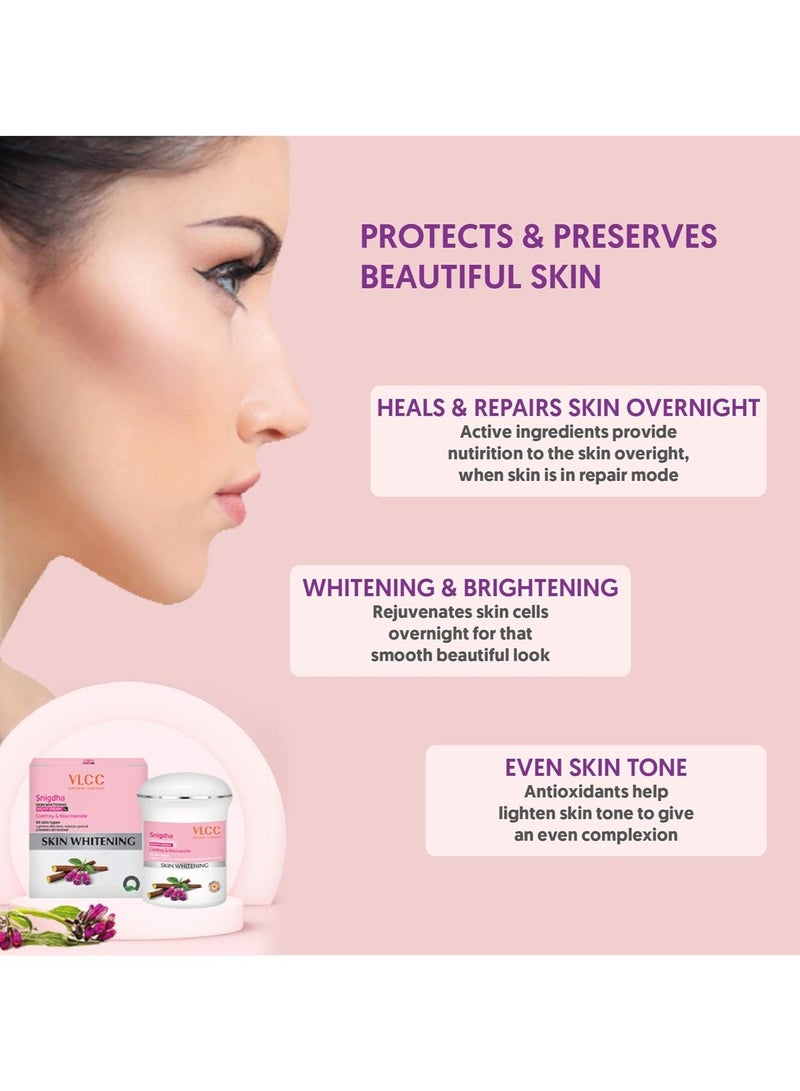 VLCC Snigdha Skin Whitening Night Cream, 50g - Image 3
