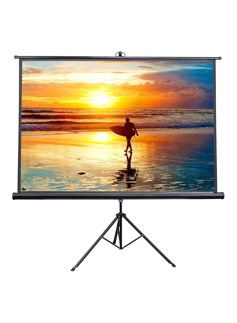 Hanaiette 100 inch Portable Indoor Outdoor Projector Screen, 100 Inch Diagonal Projection HD 4:3 Projection, 4K 3D 1080P HD Pull Up Foldable Stand Tripod(203X194CMS) - Image 1