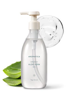 AROMATICA AROMATICA Organic Aloe Vera Gel 10.14oz/300ml, After Sun Care And Sunburn Relief with Pure Aloe Vera Gel Face&Hair, Sun Burn Moisturizer EWG Verified  - Image 1