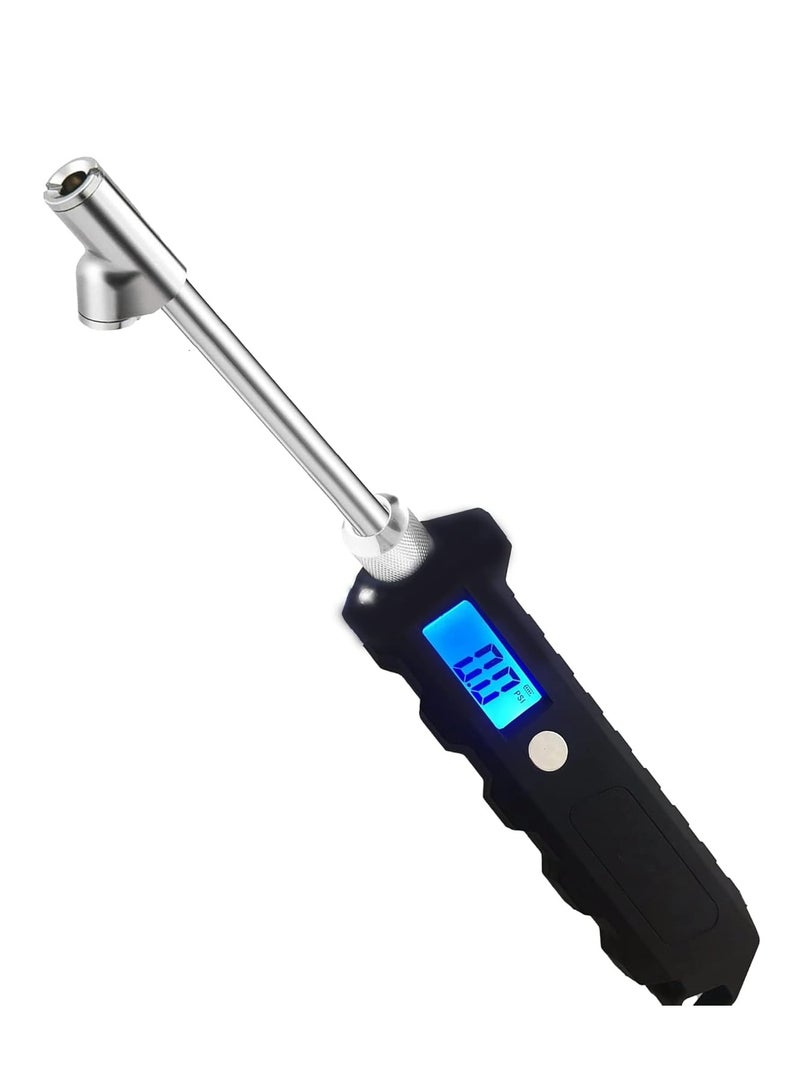 Oasisgalore 230 PSI Dual Head Digital Tire Pressure Gauge for Truck SUV, Stainless Steel, with Backlit LCD & Flashlight.  - Image 1