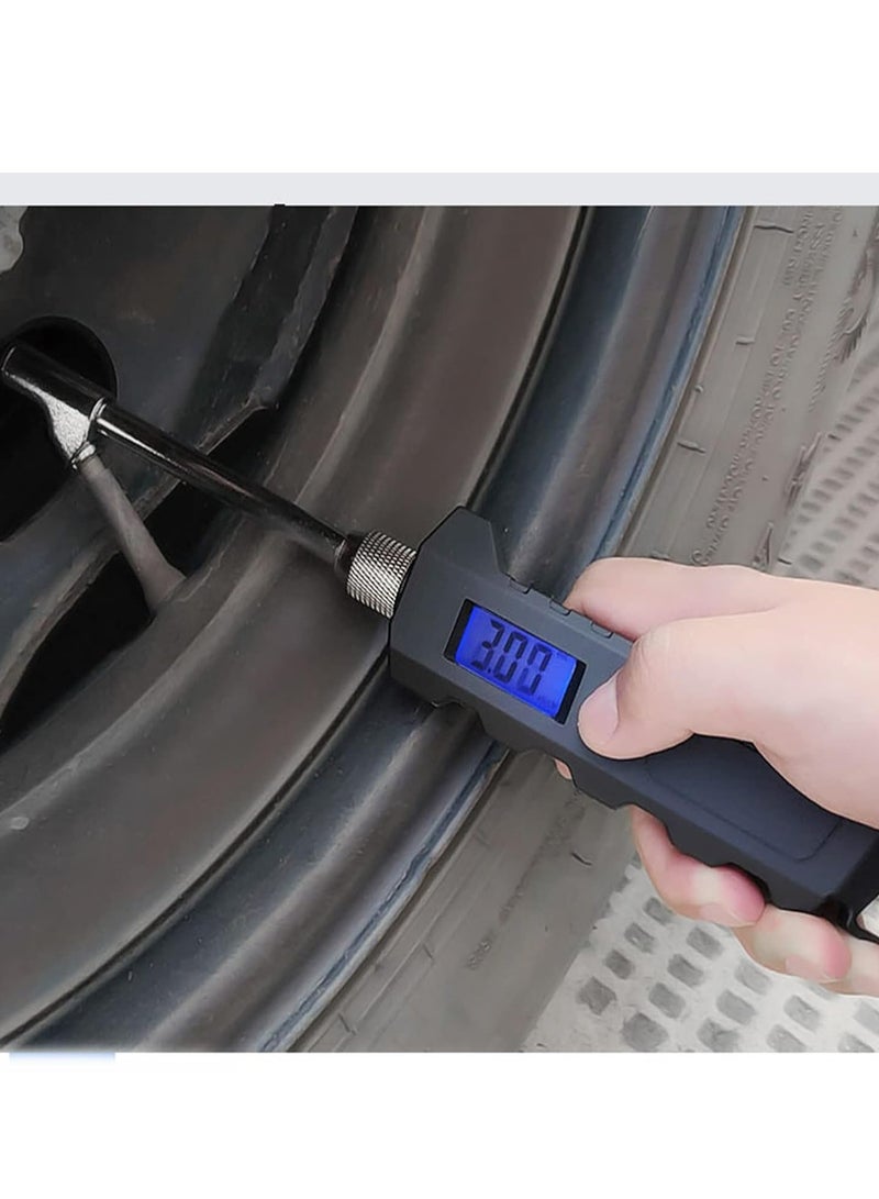 Oasisgalore 230 PSI Dual Head Digital Tire Pressure Gauge for Truck SUV, Stainless Steel, with Backlit LCD & Flashlight.  - Image 5