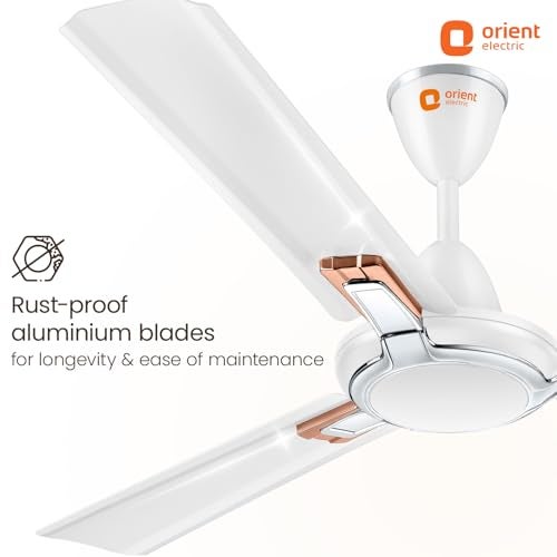 Orient Electric أورينت إليكتريك 1200 مم أبيكس برايم | ضمان 5 سنوات من أورينت | سرعة محرك 350 دورة في الدقيقة | مروحة موفرة للطاقة بتصنيف BEE نجمة واحدة | شفرات ألمنيوم مقاومة للصدأ | حلقة زخرفية وتقليمات | أبيض، عبوة من 1 - Image 4