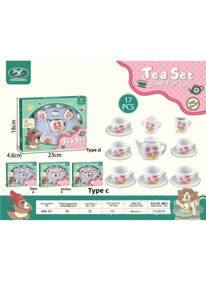 Mini Ornaments Creative Ceramic Children's Small Toys Play House Simulation Small Kung Fu Tea Set Tea Tray Teapot Suit