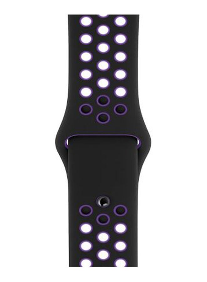 NIBEMINENT Dot Replacement Band For Apple Watch Series 5/4/3/2/1 Black/Purple - Image 1