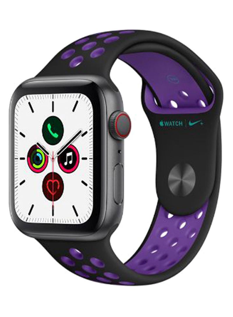 NIBEMINENT Dot Replacement Band For Apple Watch Series 5/4/3/2/1 Black/Purple - Image 2