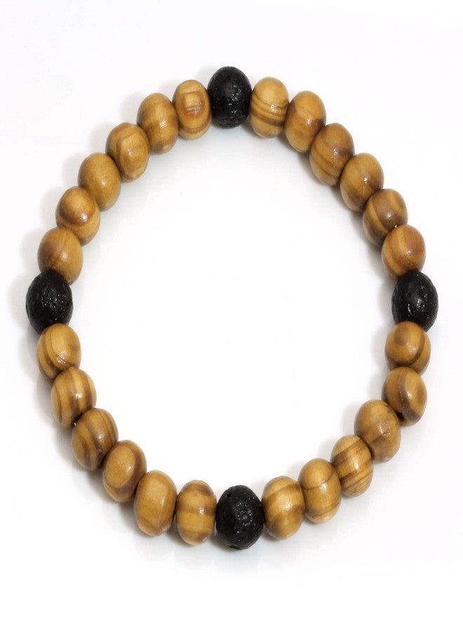 MILAKOO 4Pcs Lava Rock Stone Beads Essential Oil Diffuser Bracelet for Men Women Wood Beads Bracelet - Image 2