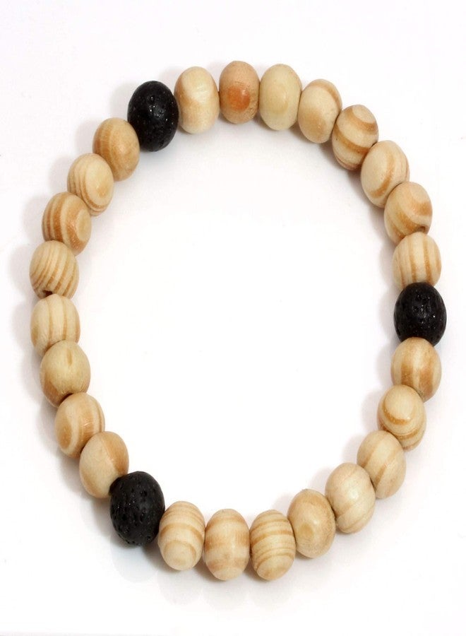 MILAKOO 4Pcs Lava Rock Stone Beads Essential Oil Diffuser Bracelet for Men Women Wood Beads Bracelet - Image 5