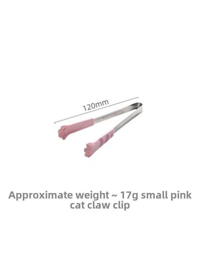Silicone Food Clip Plastic Non-dirty Hands Snack Clip Cute Cat Claw Clip Kitchen High Temperature Food Clip Potato Chips Clip-Colour:♉♈Kitten Claw Clip (12cm) Pink♉♈  - Image 1
