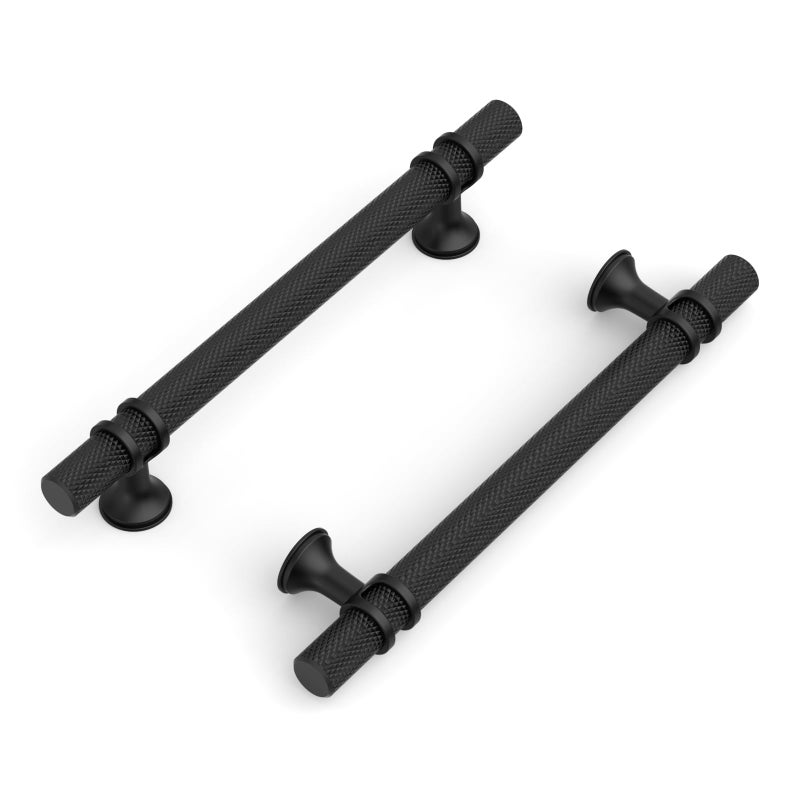Coinkoly 10 Pack 5128mm Black Knurled Cabinet Handles Kitchen Matte Black Pulls for Cabinets Drawer Pulls Dresser Hardware for Cupboard Bathroom - Image 2