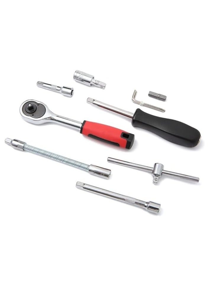 Generic Mechanic Tools Kit for Automotive Repair - 46 Pieces - 32x19.5x18 cm - Red  - Image 3