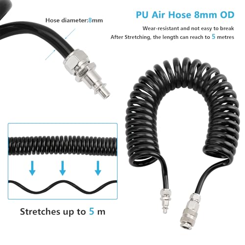 Fippy Truck Air Duster Gun with 5 Metre Recoil Air Hose, Air Seat Blow Dust Gun Heavy Duty Air Gun Cleaning Kit for Truck Semi Trailers - Image 4