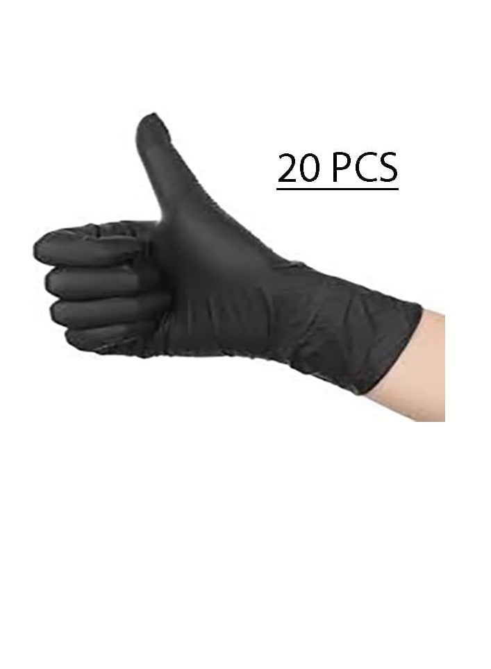 Gloves Nitrile black- 20 PCS Size M - Image 1