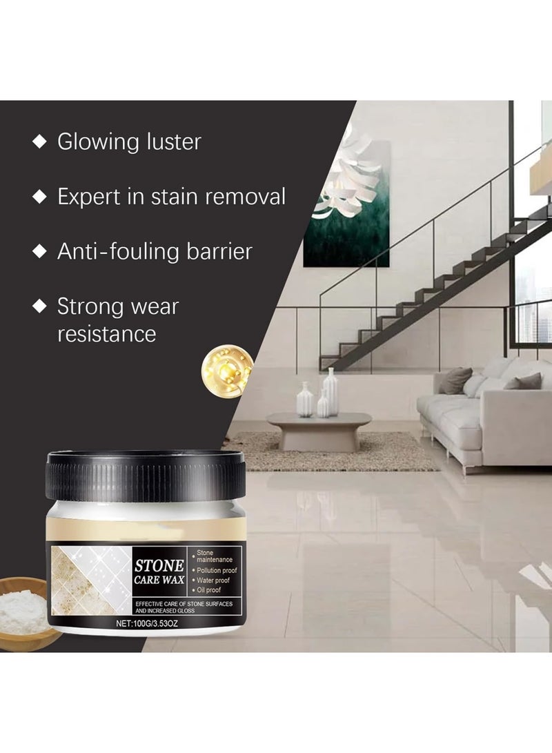 Cobest Stone Polishing Care Wax, 100G Marble & Granite Cleaner and Polish, Carnauba Wax Countertop Cleaner for Marble Furniture, Ceramic Tiles, Stone Floor, Quartz Countertop, Stone Polish Protection - Image 5