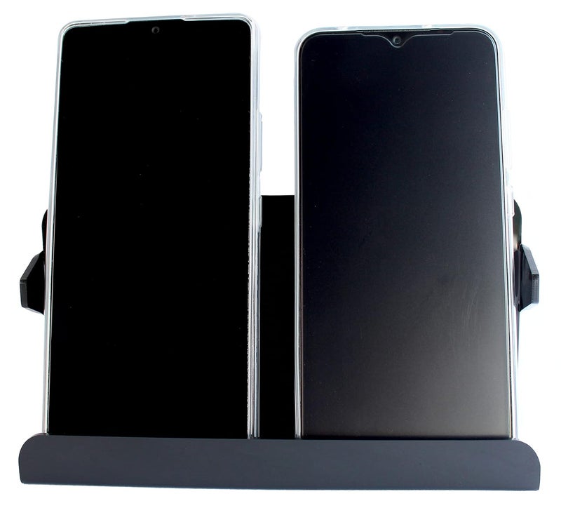 Unique Utilities Wall Mount Mobile Charging Stand – Holds 2 Phones | Acrylic Wall Mobile Holder for Charging | Phone Stand for Wall with Cable Slot (Black) - Image 5