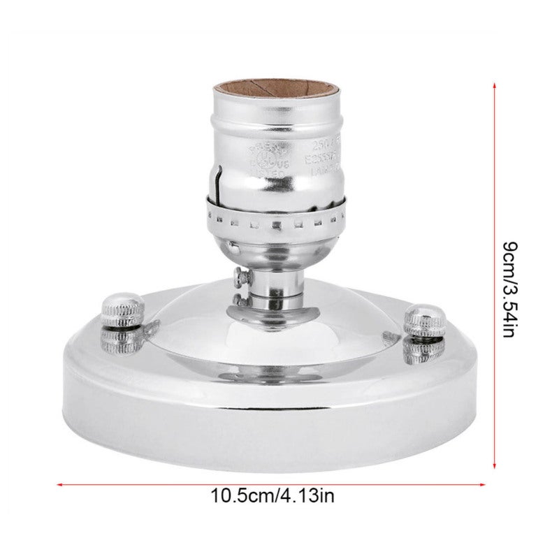 E26/E27 Vintage Industrial Ceiling/Wall Light Base Holder Pendant Bulb Lamp Screw Socket Silver - Image 4