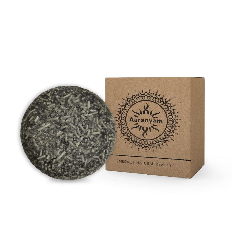 Aaranyam Detoxing Charcoal Shampoo Bar 100g Castor Tea Tree Essential Oils For Oily Hair Hydrating Moisturizing 100 Biodegradable Shampoo Bar for Men Women Anti Dandruff - Image 1