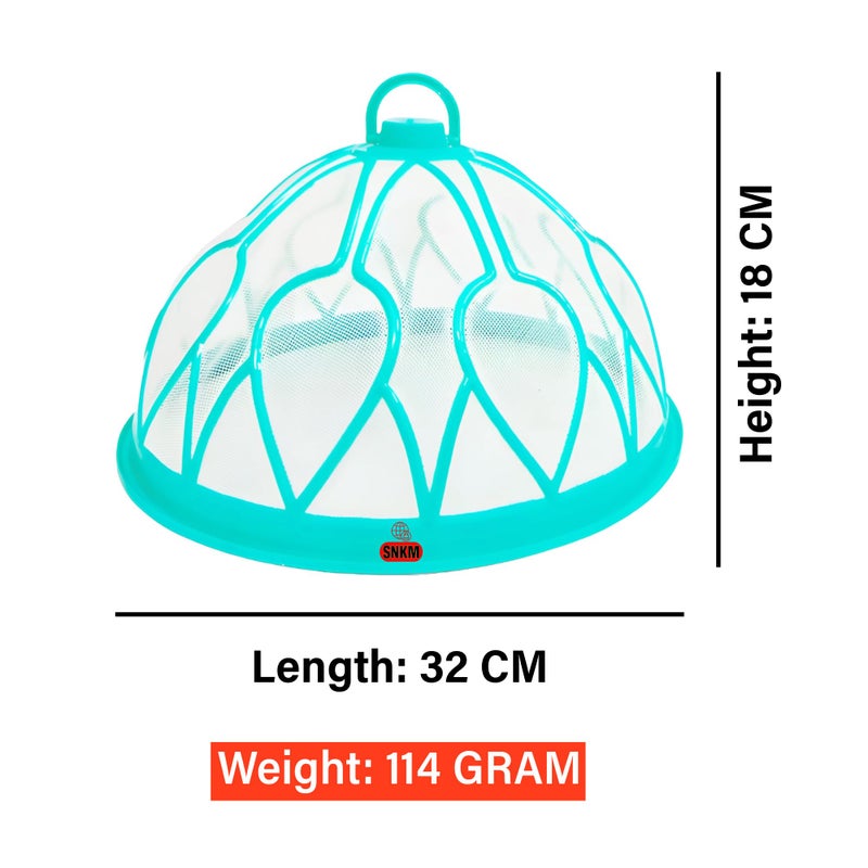 SNKM SNKM Plastic Mesh Net Food Cover Dome with Hanging Hook Big Size Round for Kitchen Table | Flies Mosquitoes Insect Proof Dining Tables Covers (Large Size, 32 CM/12.5 Inch, Multicolour, Pack of 3)  - Image 4