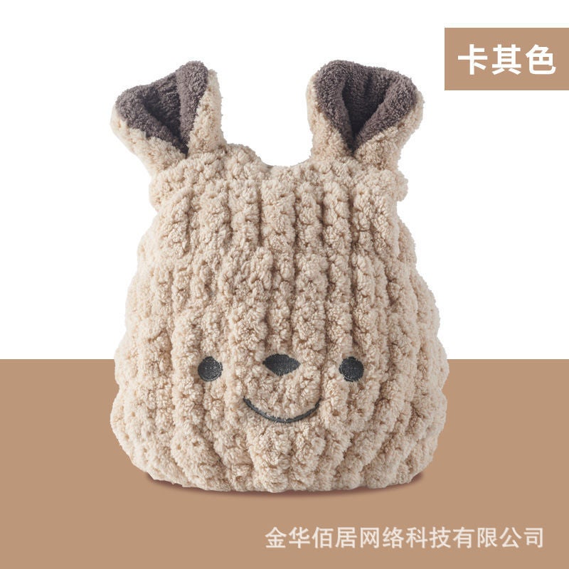 Generic Childrens Dry Hair Cap Super Absorbent Quick-drying Hood Baby Shower Cap Thickened Towel Pineapple Pig Thick Baby Girl Milk brown