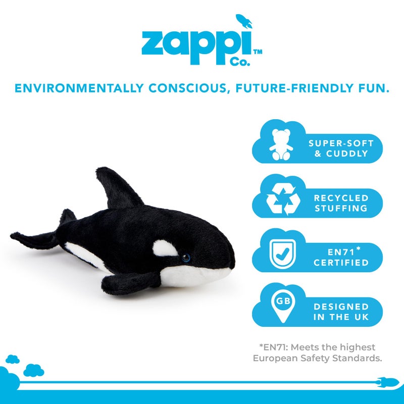 Zappi Co Soft Stuffed Cuddly Toy for Children Orca Whate Plush Toy 20-22 cm Safari Animals Collection Plush Teddy Newborn First Child - Image 2