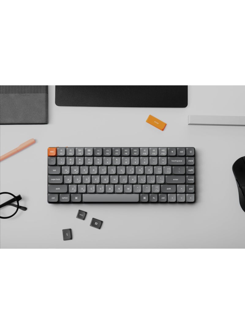 كيشرون كيبورد ميكانيكي لاسلكي كيكرون K3 ماكس QMK/VIA، معدل استجابة 1000 هرتز، تخطيط إنجليزي-عربي، مفاتيح Gateron براون منخفضة الارتفاع، إضاءة خلفية RGB، دعم N-Key Rollover، بطارية 1550 مللي أمبير، أسود | K3M-H1-AR - Image 2