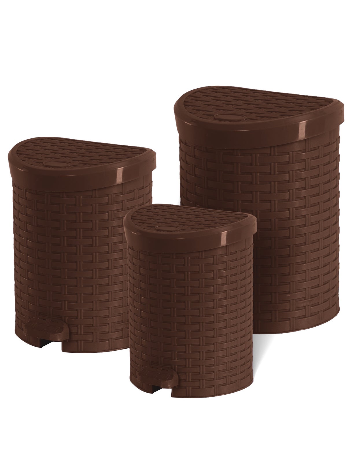 El Helal & Silver Star Rattan Trash bin set Brown | Best Price Egypt ...