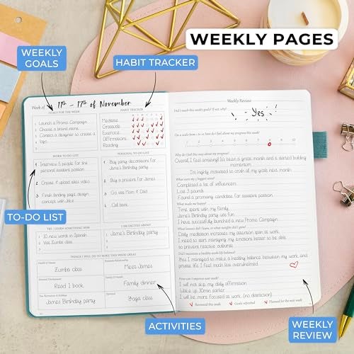 Legend Planner Daily for 3 Months – Undated Monthly Weekly & Daily Planner to Hit Goals. Organizer & Productivity Journal, A5 (Viridian Green) - Image 4